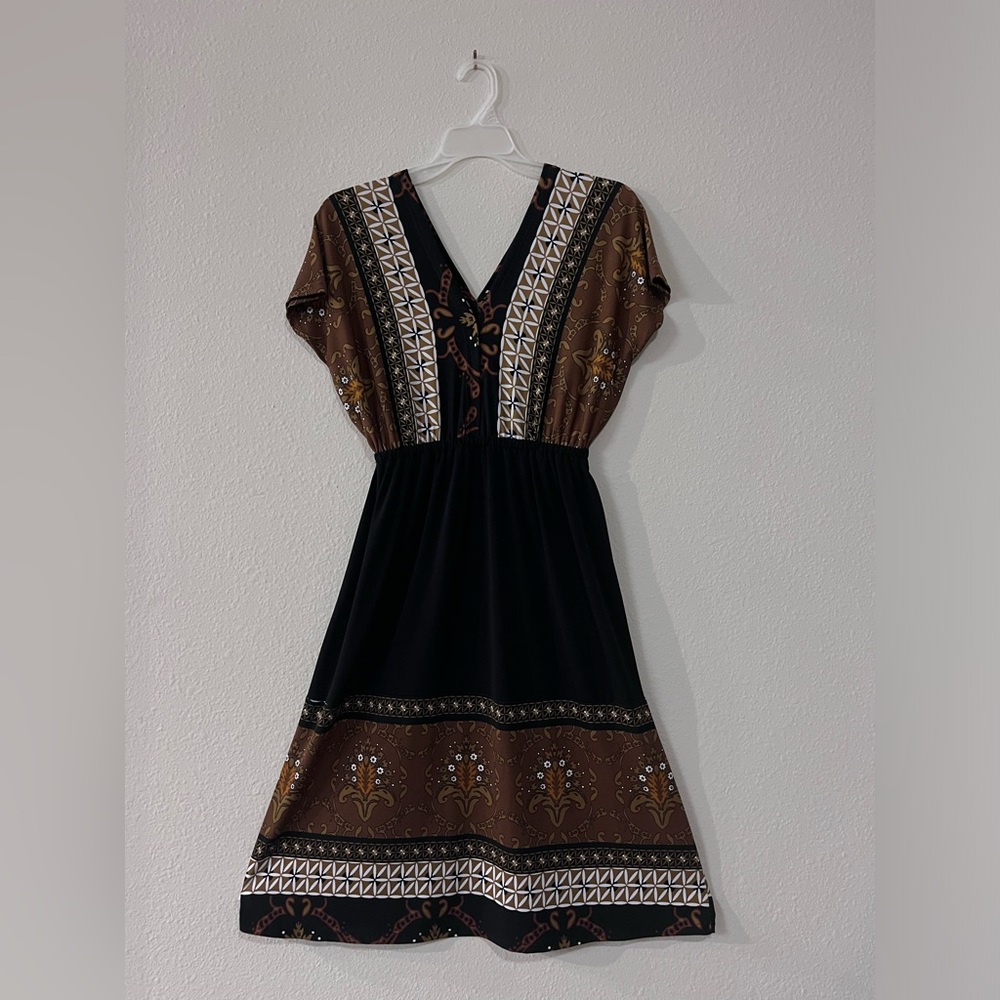 Bohemian Black and Brown Dress